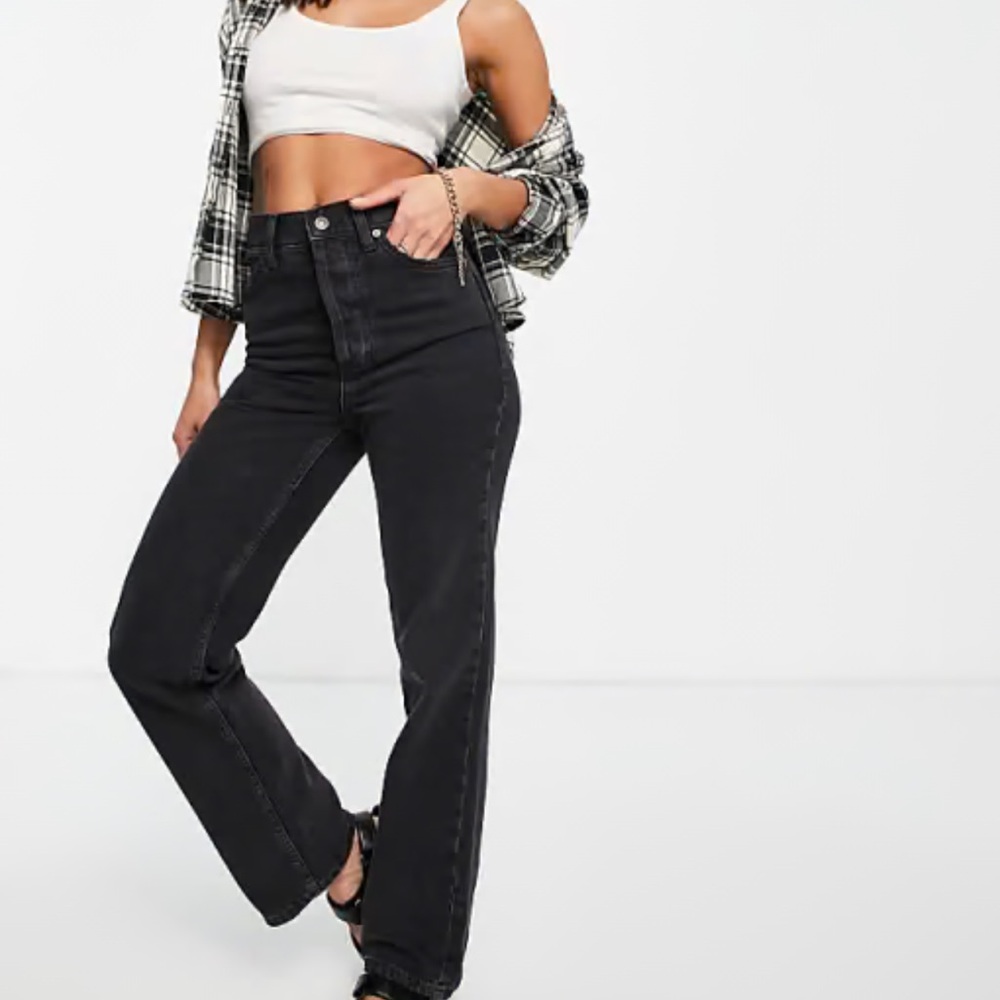 Topshop Kort Straight Leg Jeans